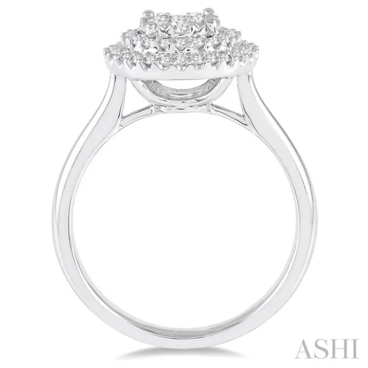 1 Ctw Diamond Lovebright Ring in 14K White Gold