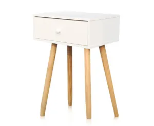 1 Drawer Side Table Sleek Modern & Stylish Neutral Design 61cm