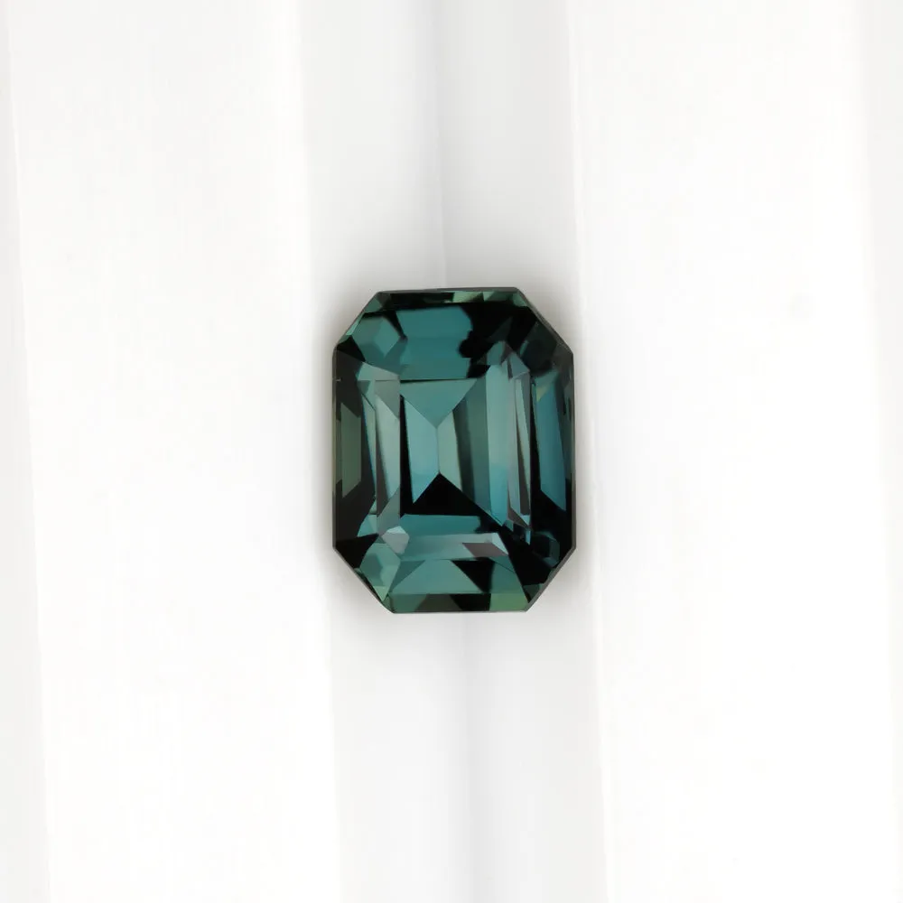 1.21ct NO HEAT TEAL SAPPHIRE EMERALD SHAPE CUT LOOSE GEMSTONE BLUE GREEN NATURAL