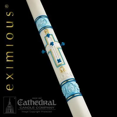 2-1/16" x 42" Most Holy Rosary Eximious Paschal Candle