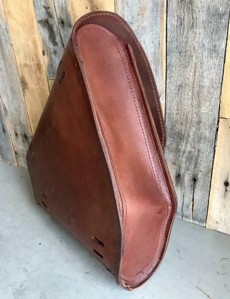 2000-2024 Harley Saddle Bag Chopper Bobber & Hardtail Motorcycle Brown Leather