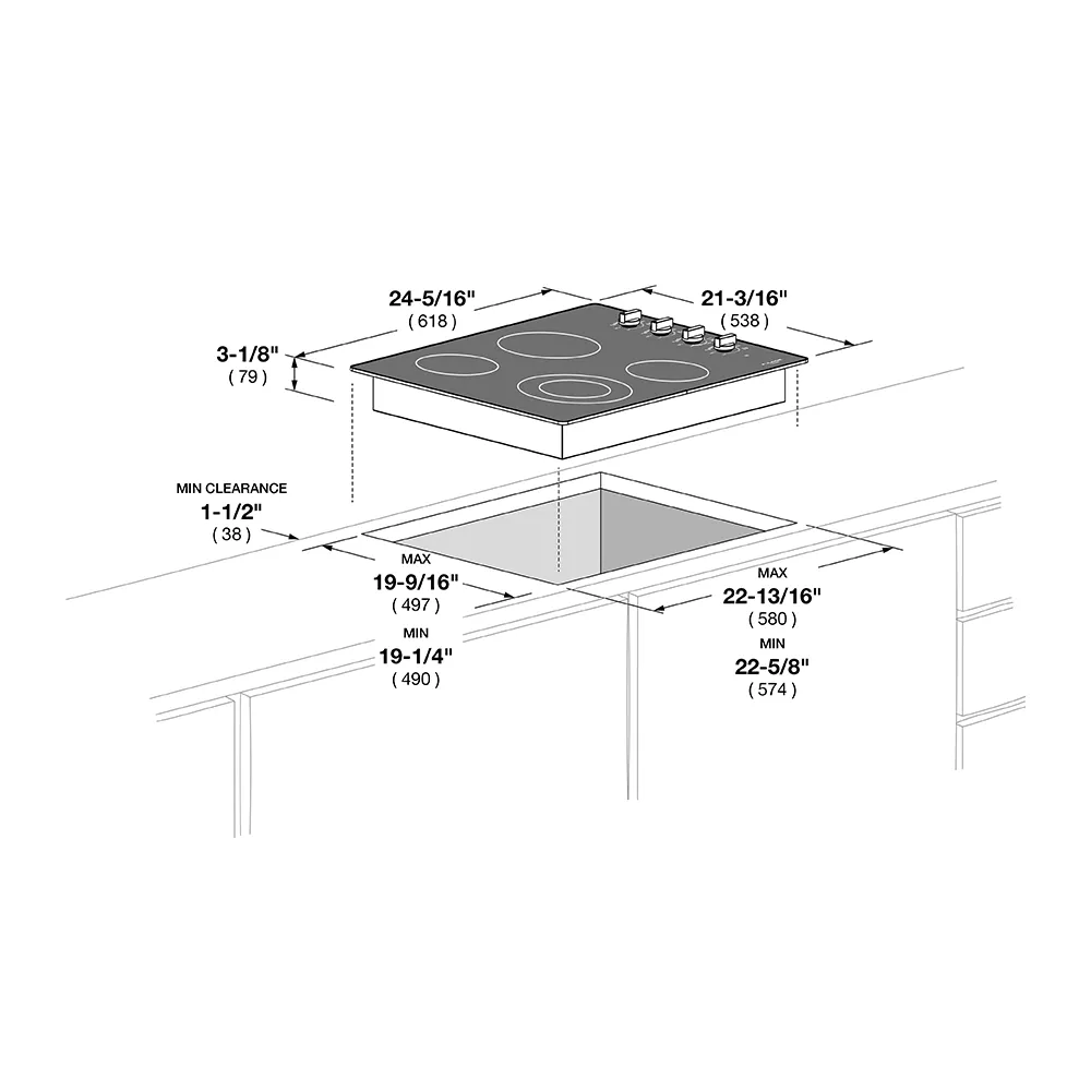 24" RADIANT COOKTOP WITH KNOBS - (F3RK24S2)