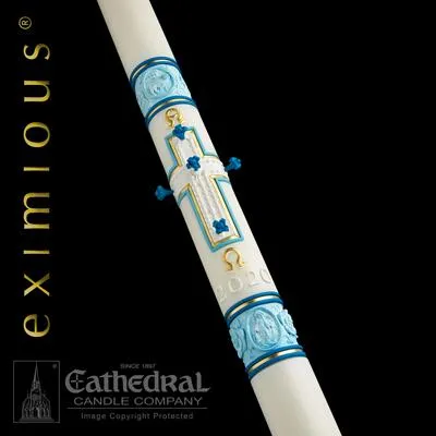 3" x 36" Most Holy Rosary Eximious Paschal Candle