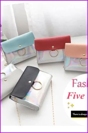 5 Colors Hologram Chain Cross Body Bag F679