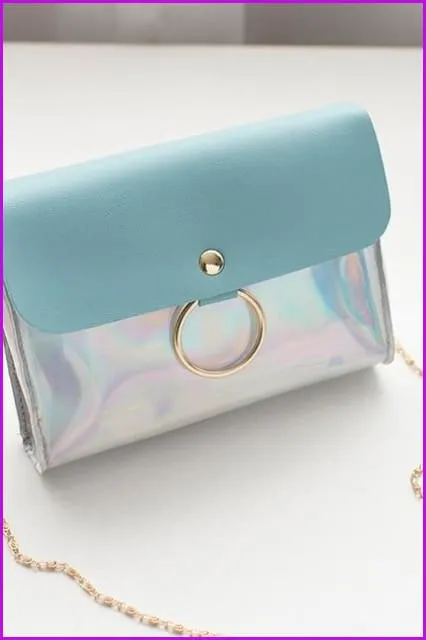 5 Colors Hologram Chain Cross Body Bag F679