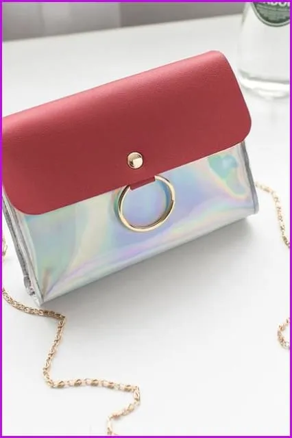 5 Colors Hologram Chain Cross Body Bag F679