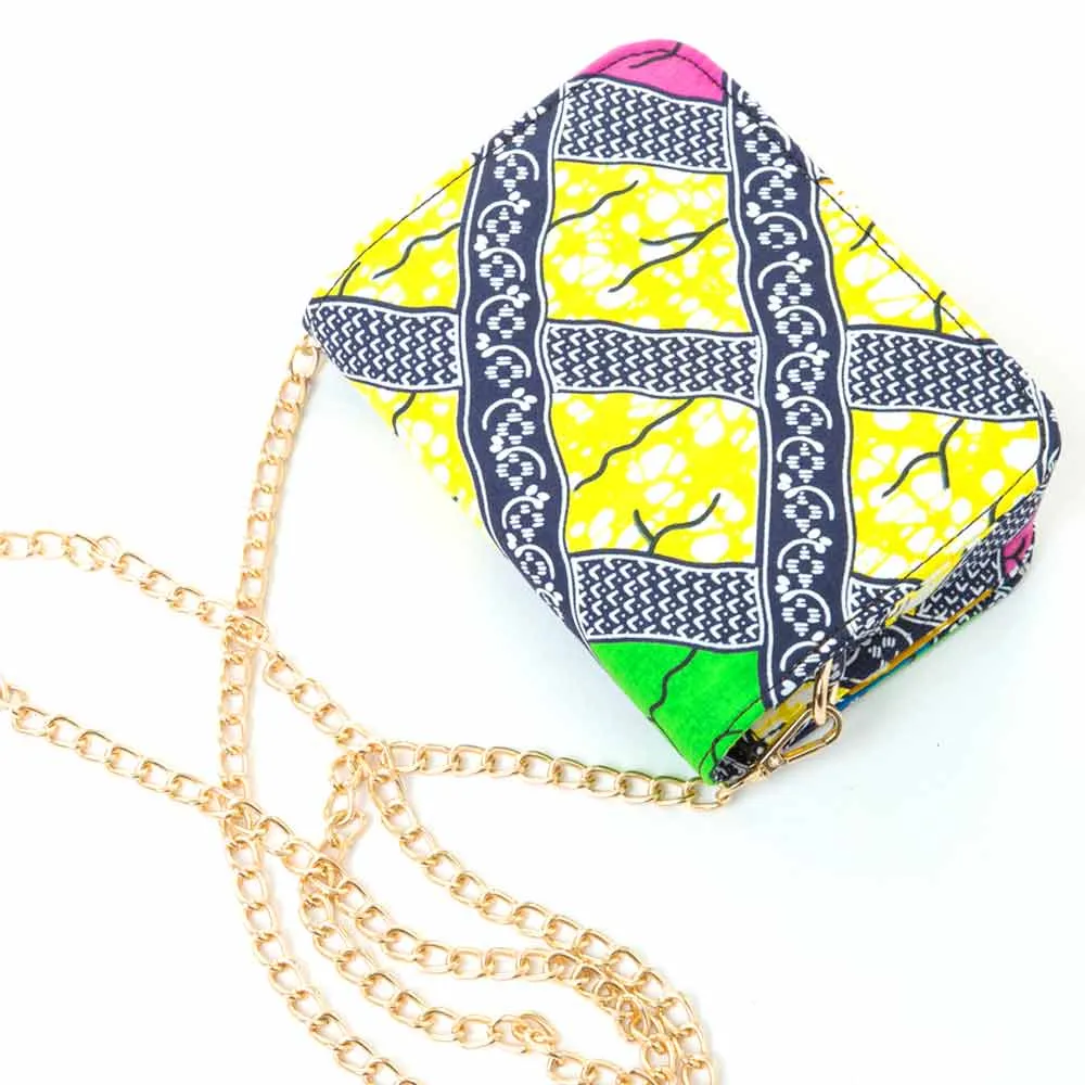 African Print Shoulder Bag | Ankara Print Chain Bag