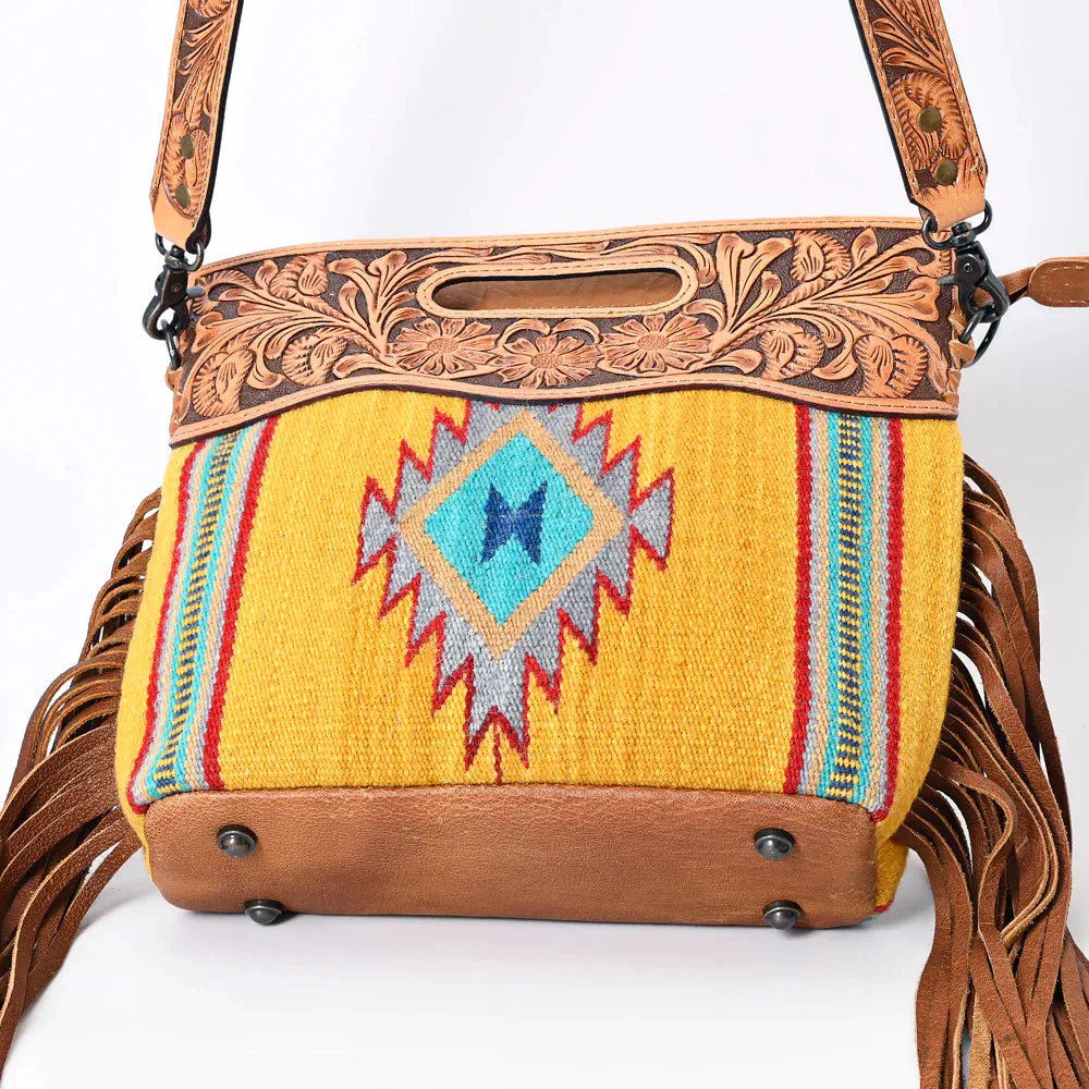 American Darling Yellow Aztec/Floral Tooled bag