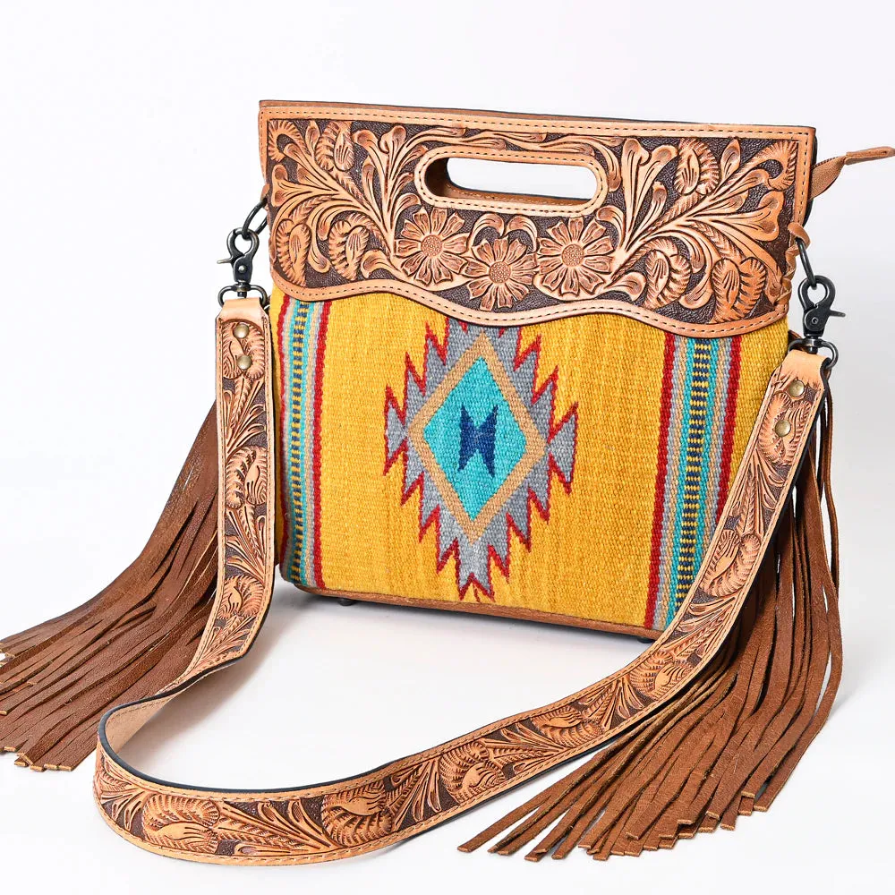 American Darling Yellow Aztec/Floral Tooled bag