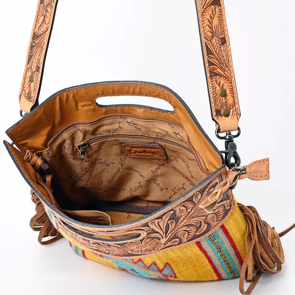 American Darling Yellow Aztec/Floral Tooled bag