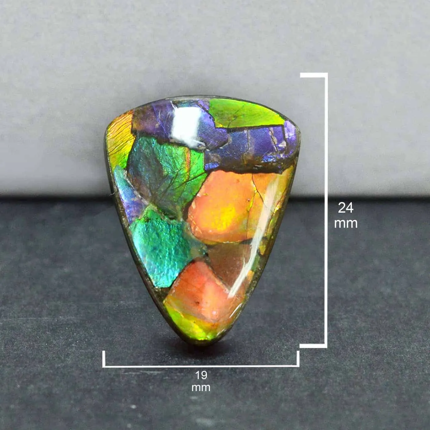 Ammolite Free-Form Triangle Cabochon 24mm - 1 piece