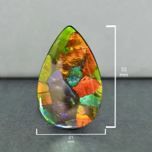 Ammolite Pear Cabochon 33mm - 1 piece