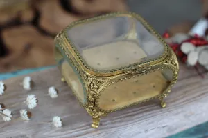 Antique Tuft Ormolu Filigree Jewelry Box