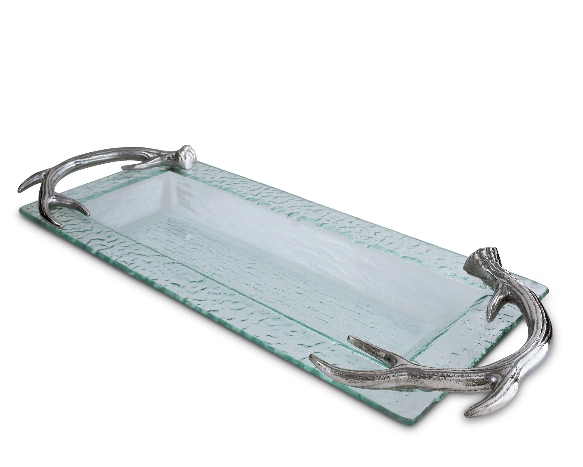 Antler Glass Oblong Tray by Arthur Court Designs