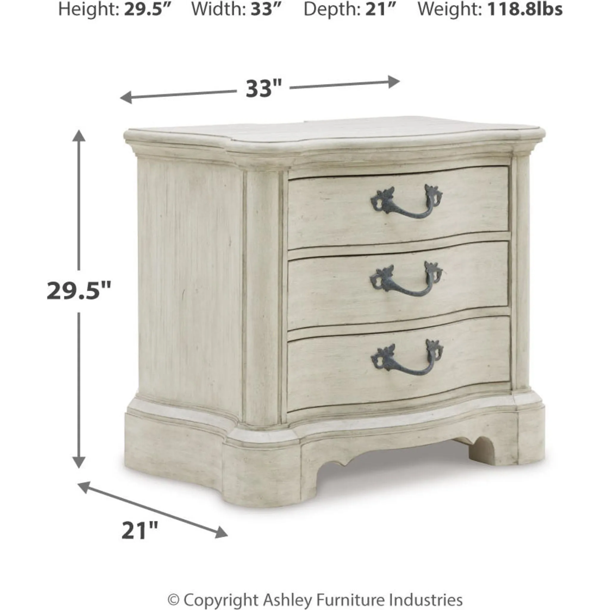 Arlendyne Three Drawer Nightstand