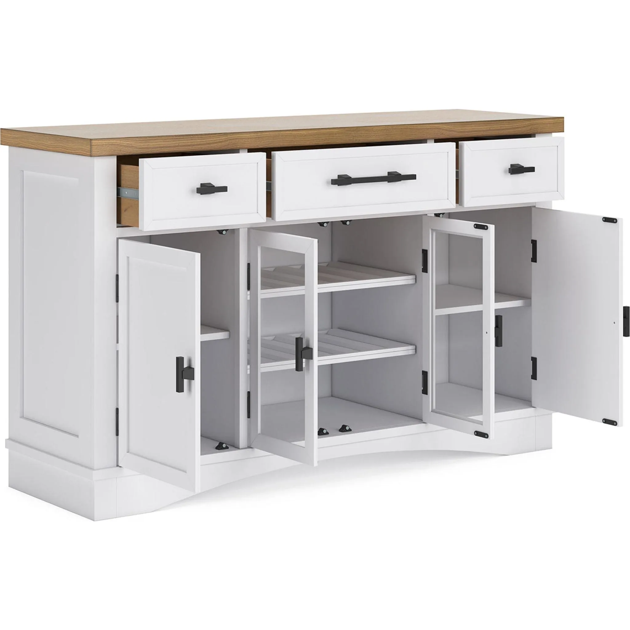 Ashbryn Dining Server - White/Natural - (D844-60)