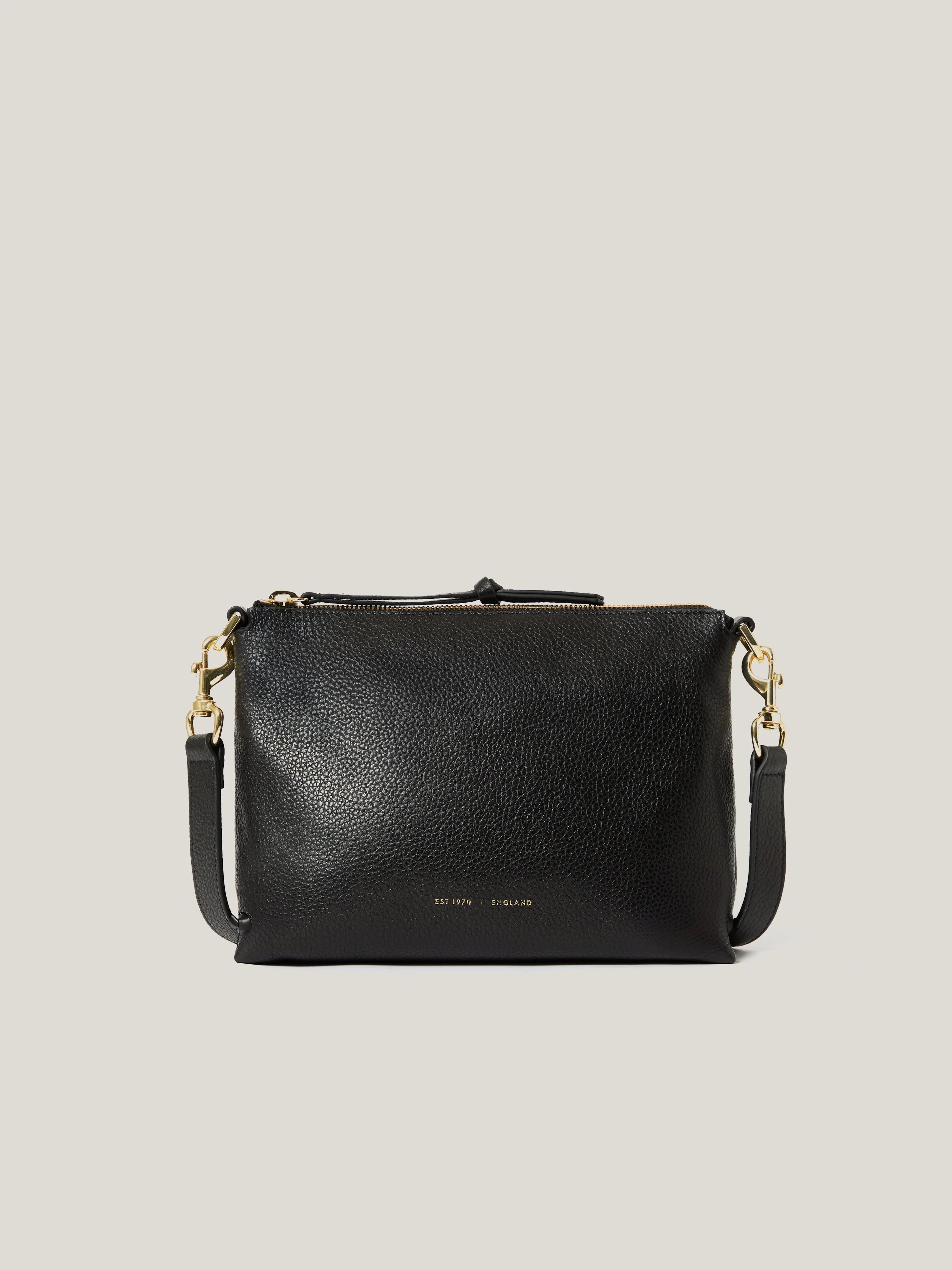 Ava Pebble Leather Crossbody | Black