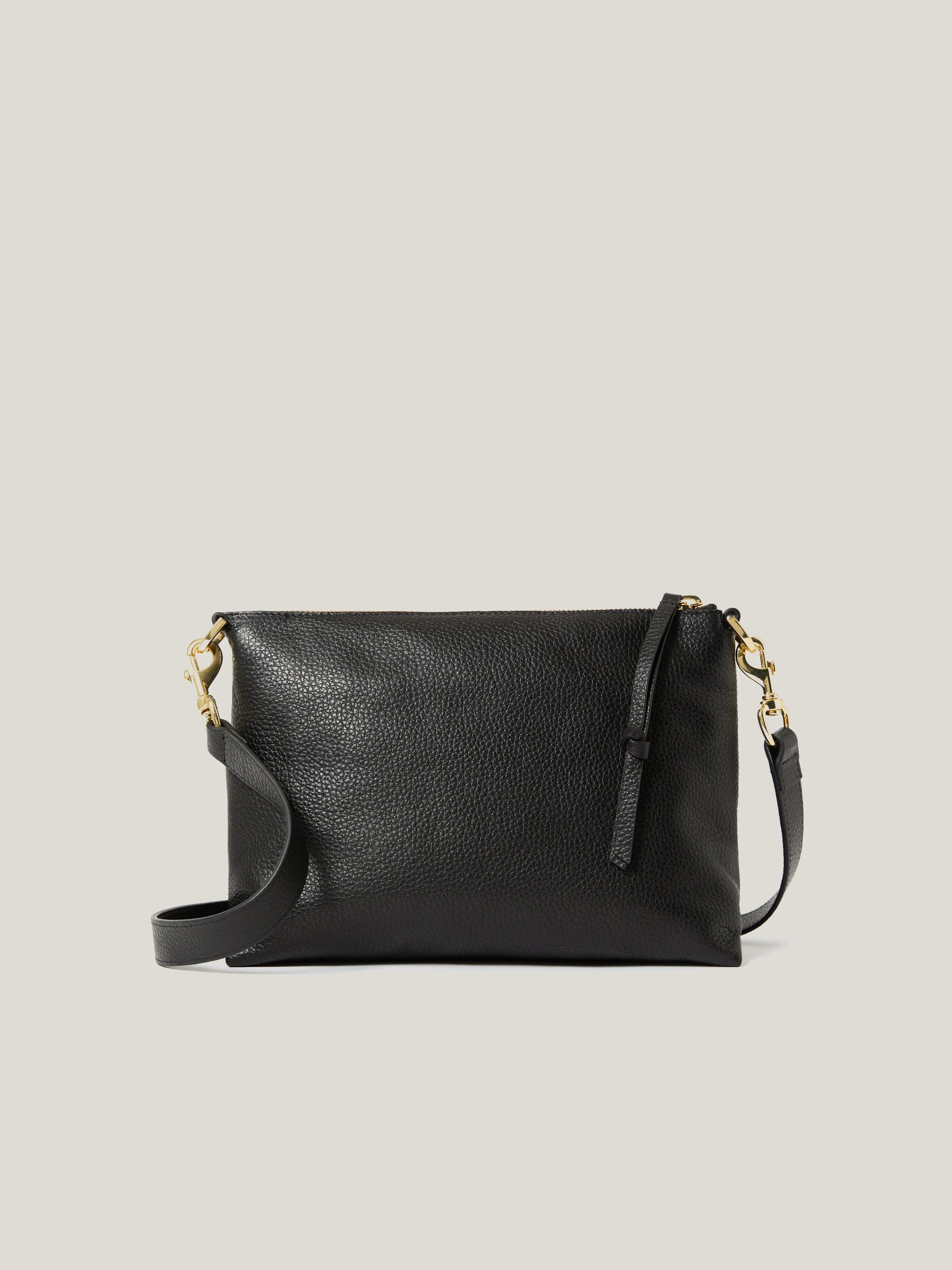 Ava Pebble Leather Crossbody | Black