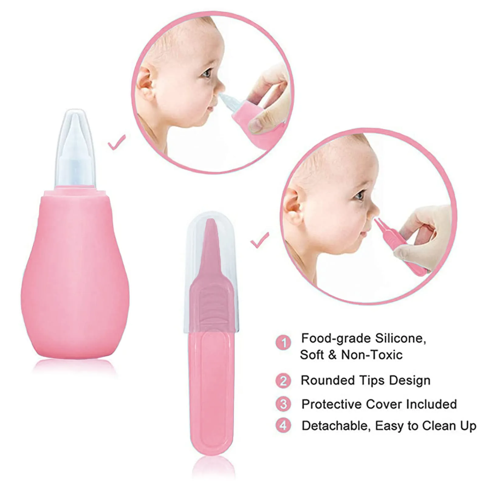 Baby Grooming Kit, Infant Safety Care Set with Hair Brush Comb Nail Clipper Nasal Aspirator,Baby Essentials Kit for Newborn Girls Boys (Pink baby grooming kit) Pink Baby Grooming Kit