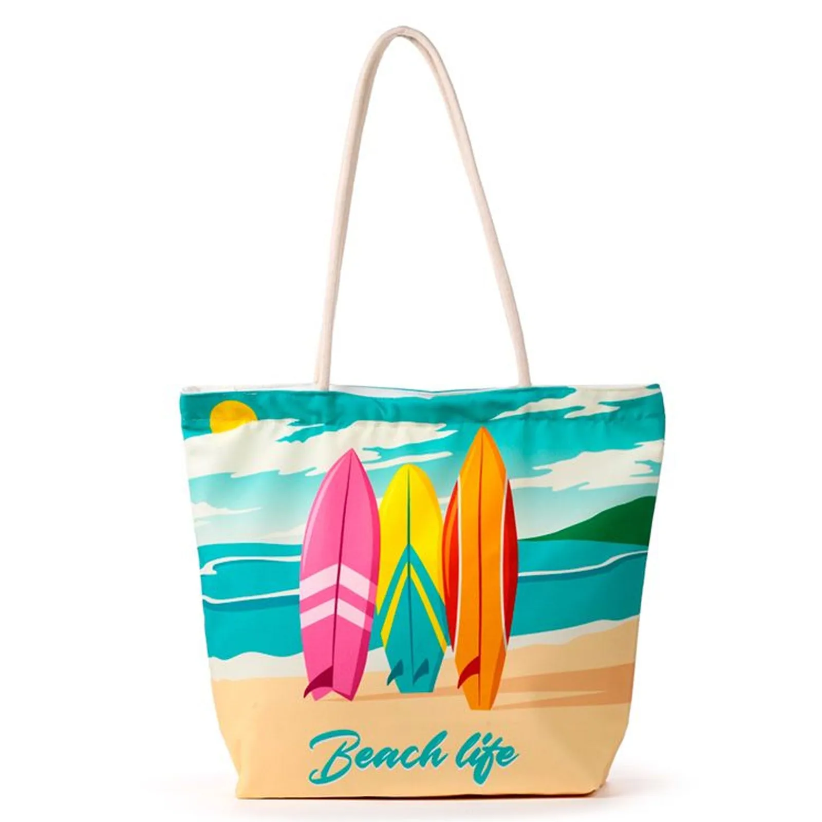 Beach Life Surf Canvas Beach Bag