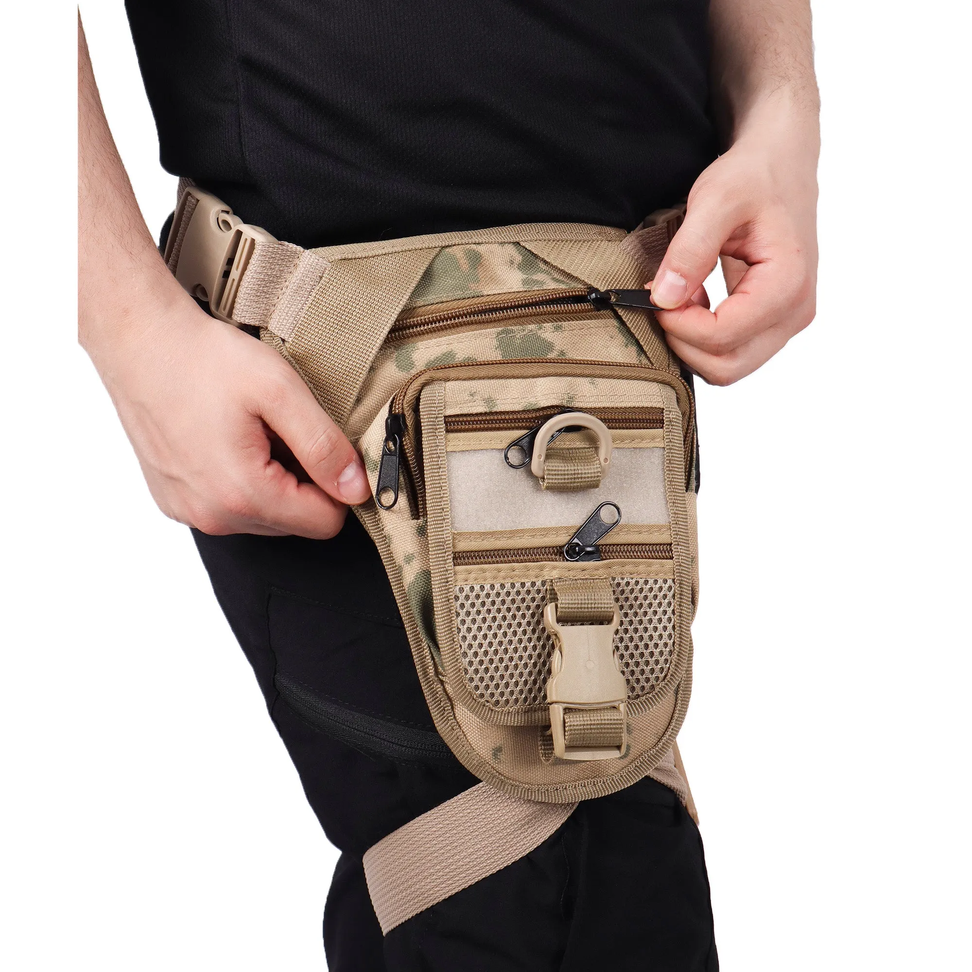 Beige Shoulder or Leg Gun Carrying Bag with Strap