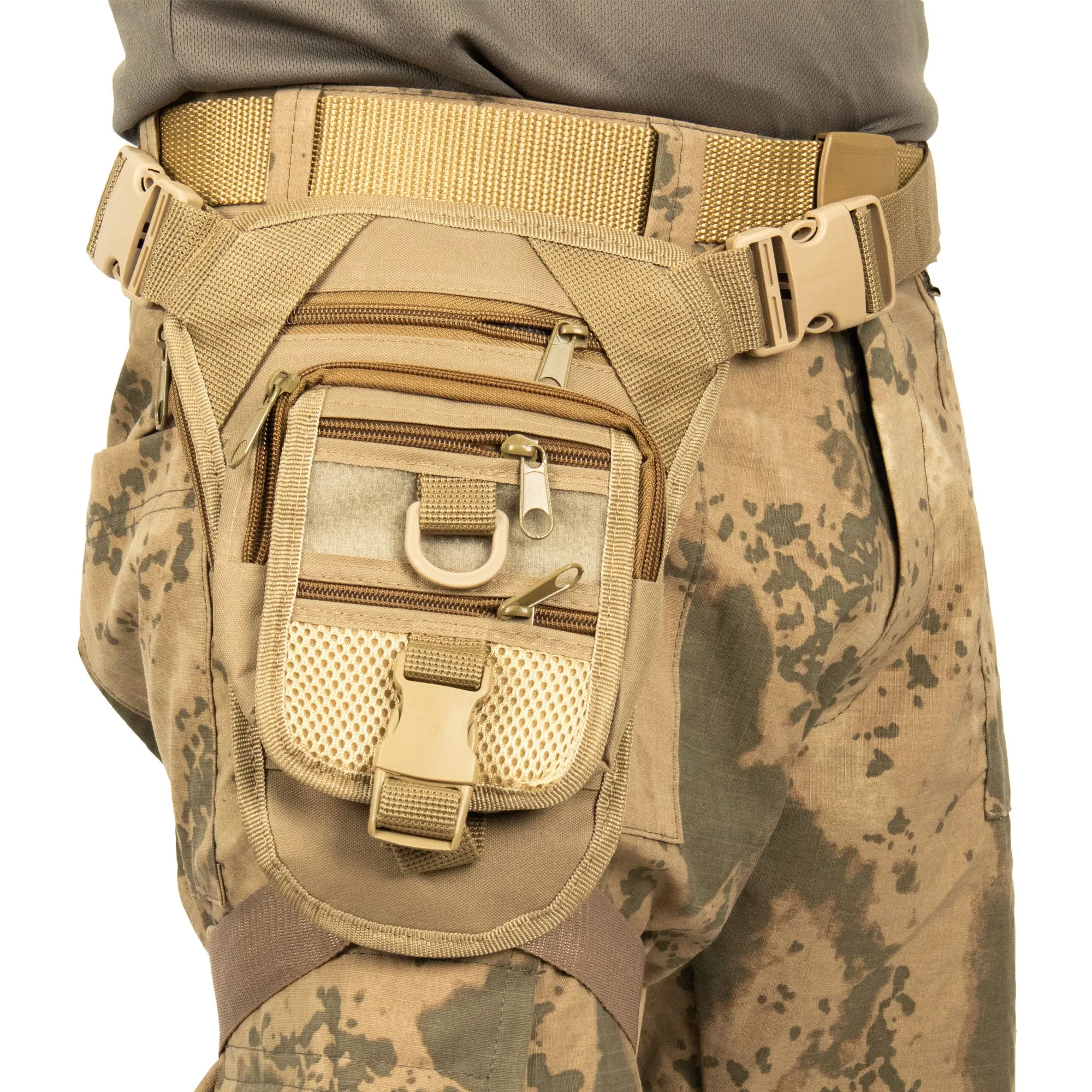 Beige Shoulder or Leg Gun Carrying Bag with Strap