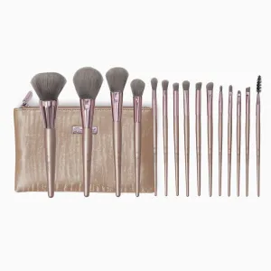 BH Cosmetics Lavish Elegance 15 piece Brush Set With Cosmetic Bag