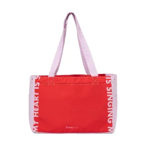 Bicolor Cooler Basket Bag  Red