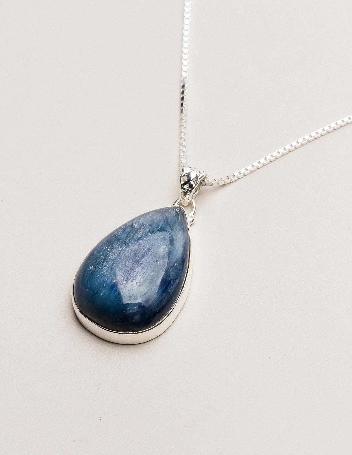 Blue Kyanite Teardrop Pendant Necklace