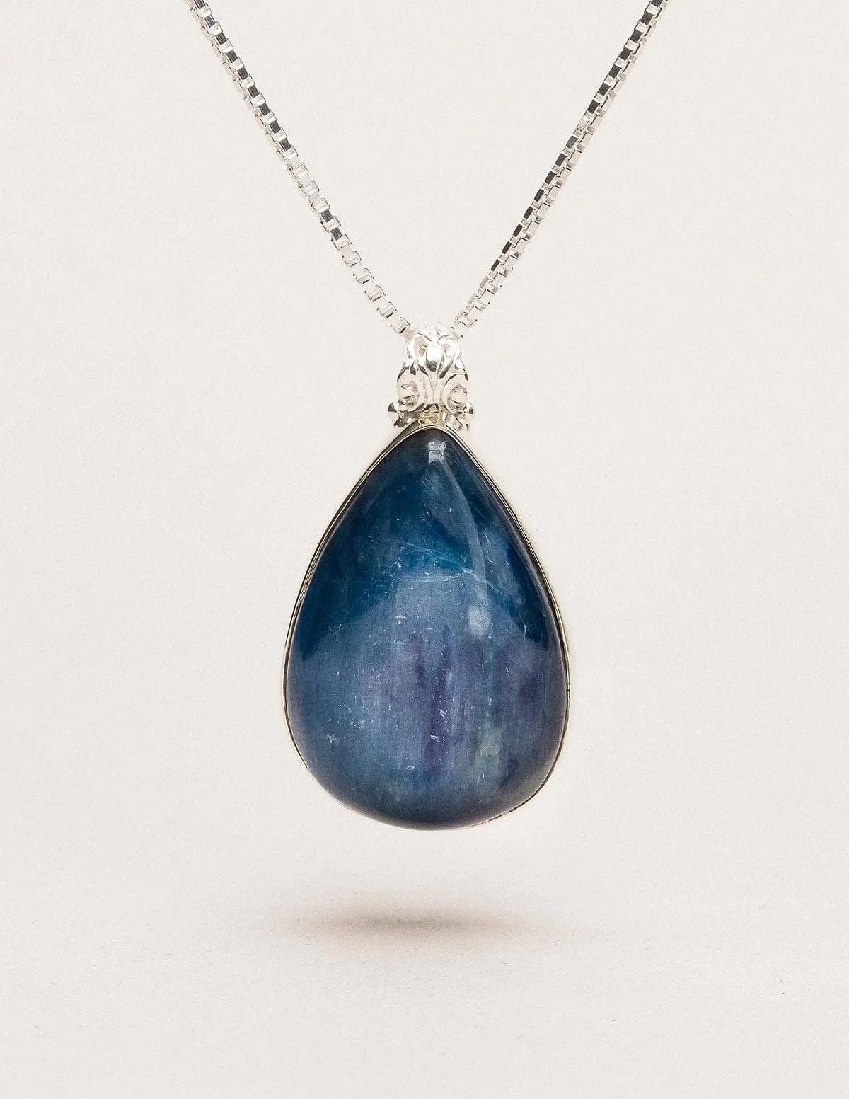 Blue Kyanite Teardrop Pendant Necklace