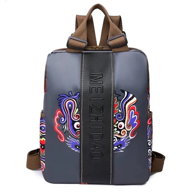 Bohemian Embroidered Backpack – Large Capacity Travel & Student Bag