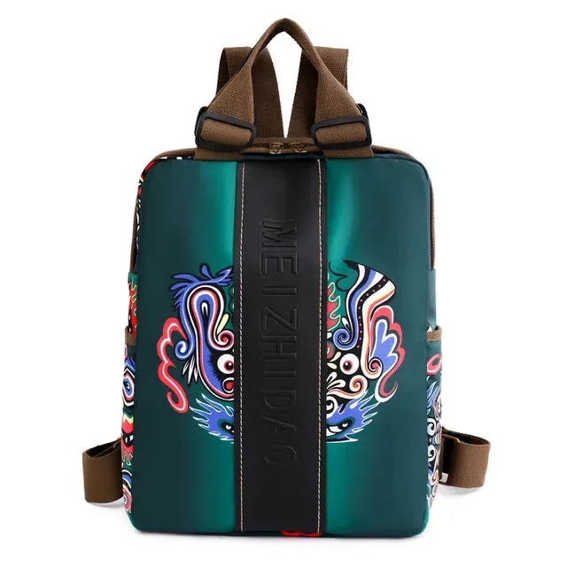 Bohemian Embroidered Backpack – Large Capacity Travel & Student Bag