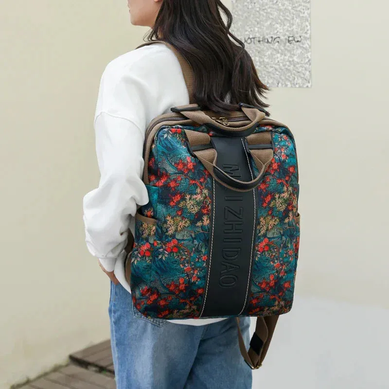 Bohemian Embroidered Backpack – Large Capacity Travel & Student Bag