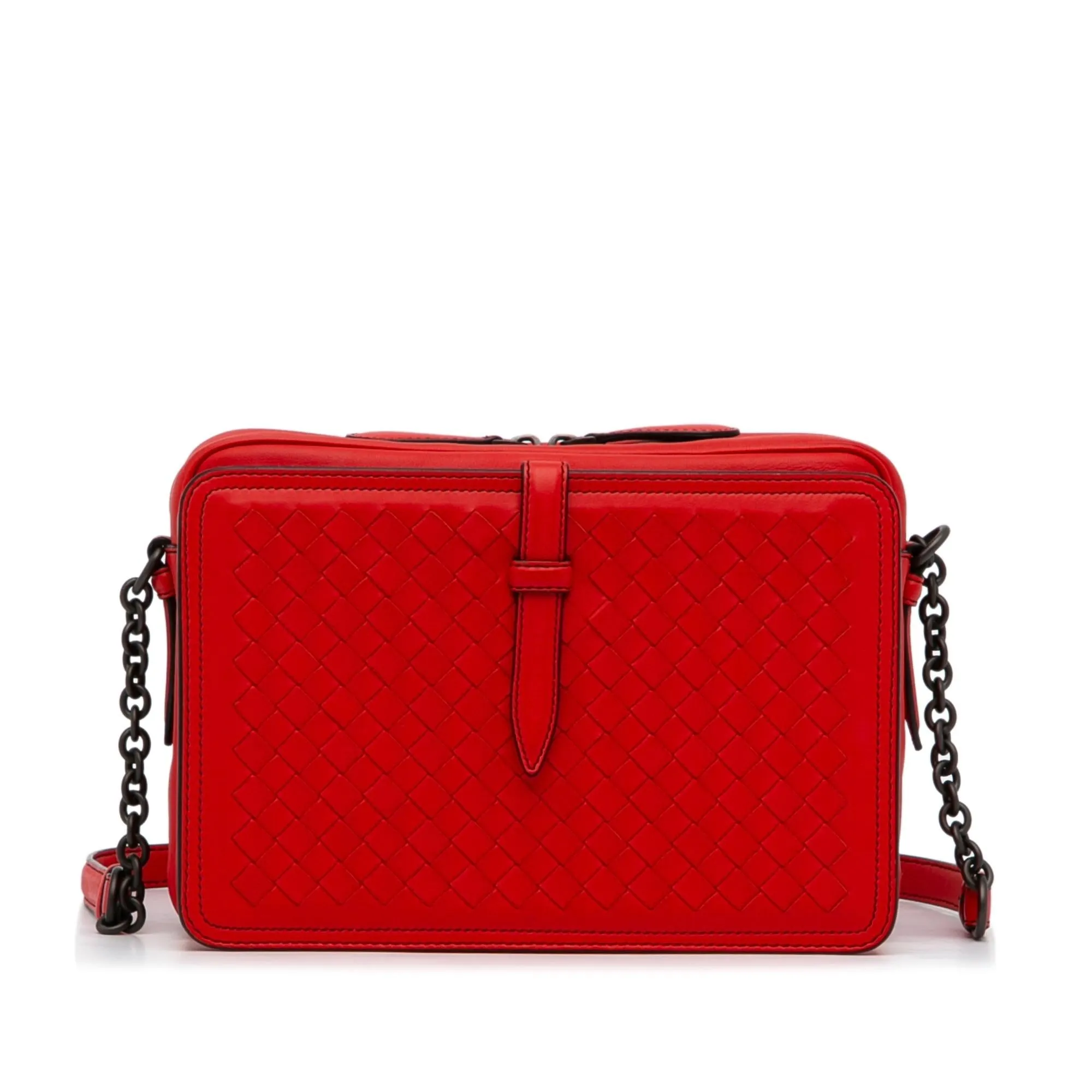 Bottega Veneta Intrecciato Belt Flap Camera Bag (SHG-sqwf3F)