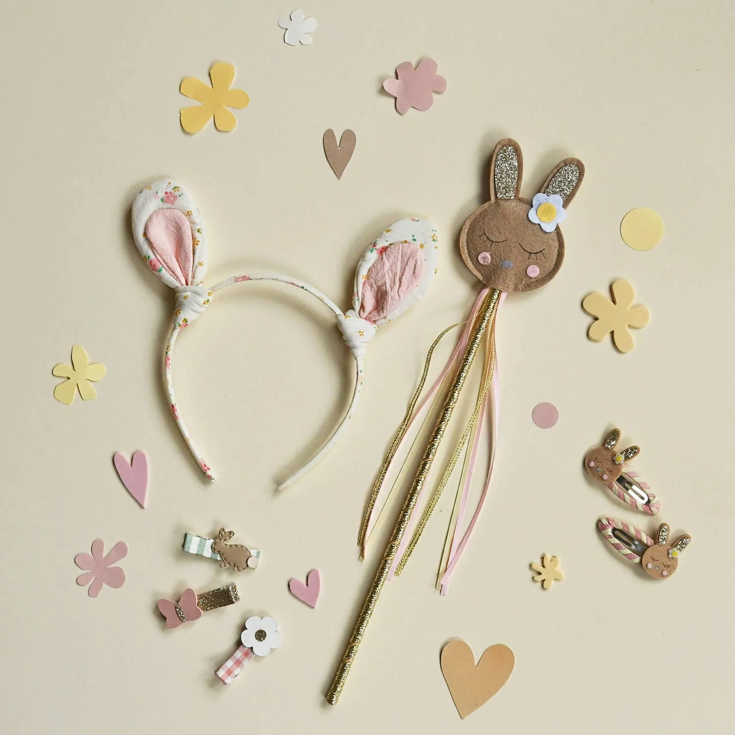 Bunny Stripe Hair Clips