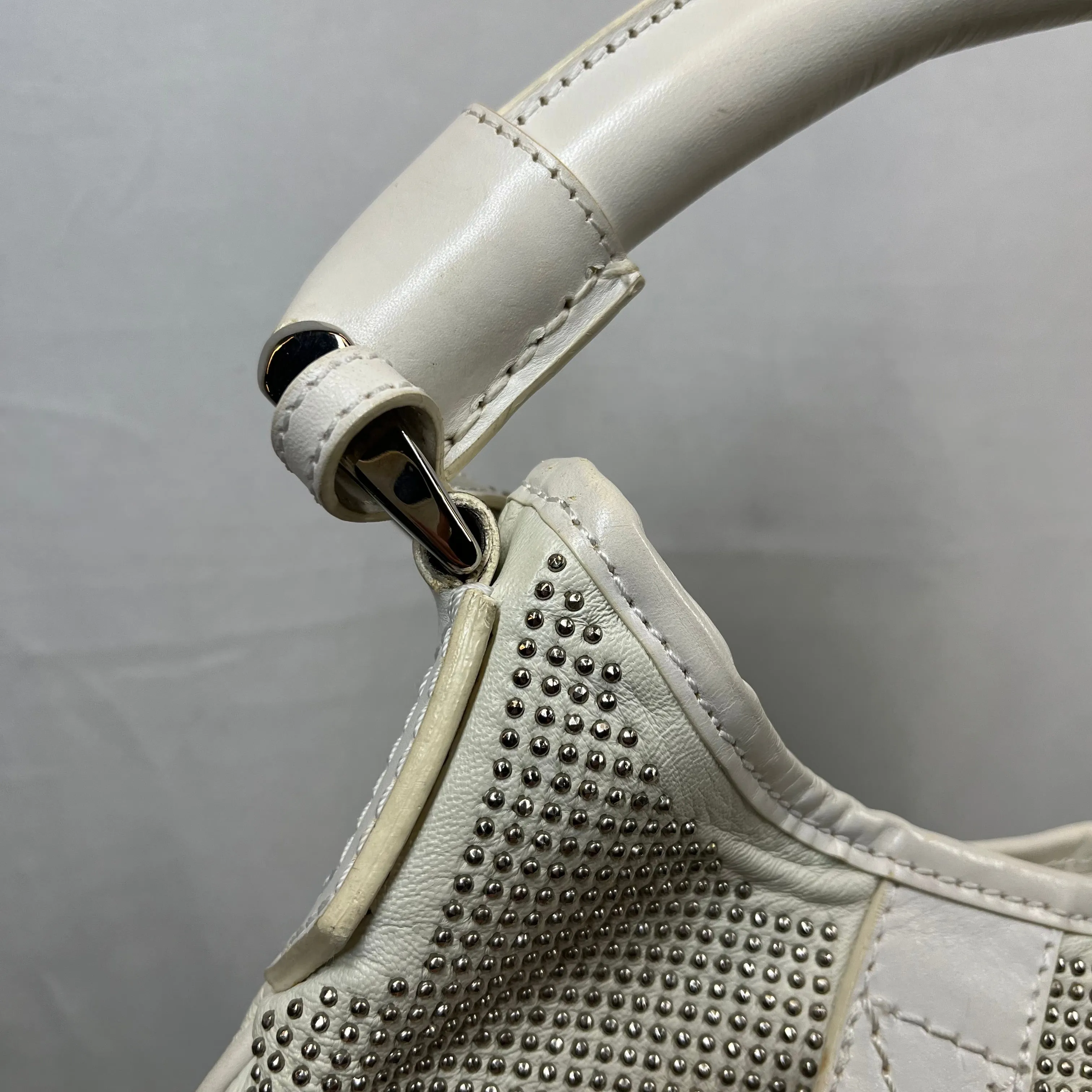 BURBERRY Prorsum Phoebe Studded White Hobo Bag