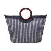 Canvas Stripe Ring Handle Grab Bag