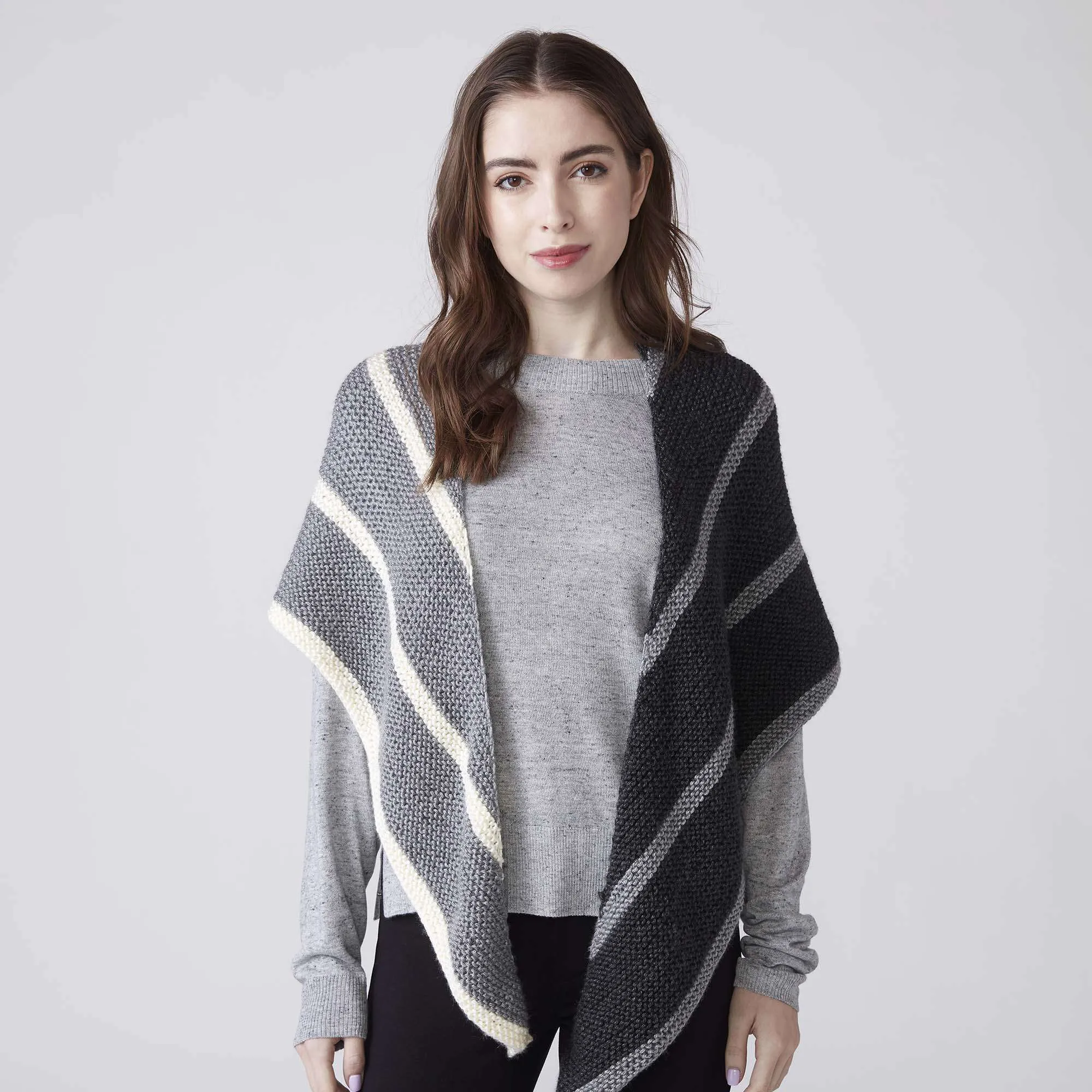 Caron Log Cabin Knit Shawl