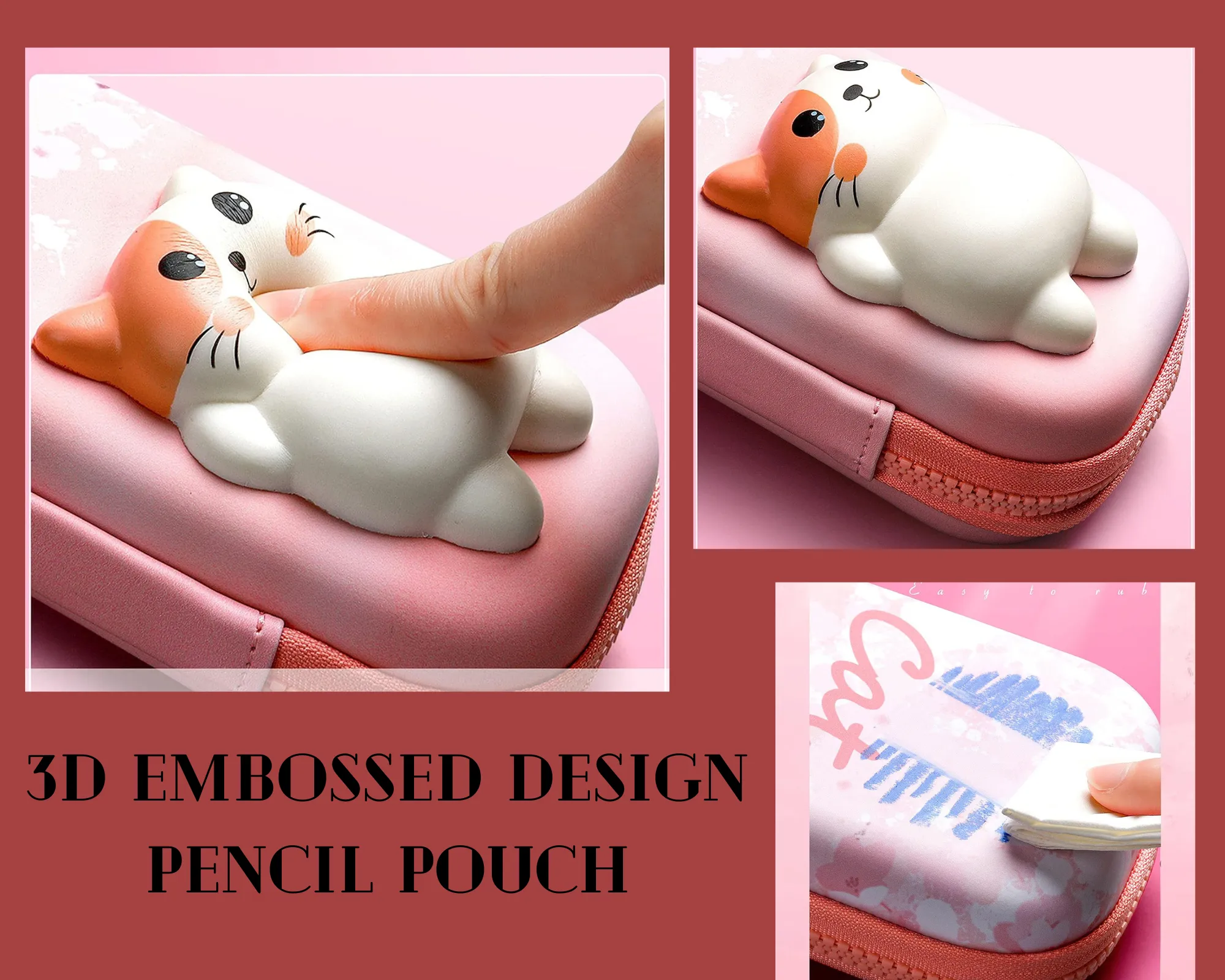 CARTOON THEME PENCIL CASE - 3D EVA PENCIL CASE POUCH, MULTIPURPOSE ZIPPER PENCIL CASE FOR KIDS, PEN AND PENCIL BAG FOR SCHOOL KIDS, GIRLS, STATIONERY STORAGE BOX