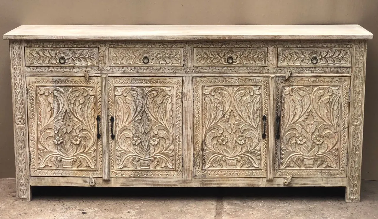 Carved 4 Door Sideboard