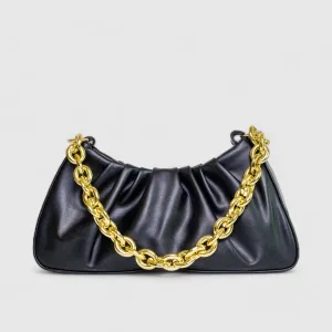 Chokore Cloud Bag with Golden Chain (Black)