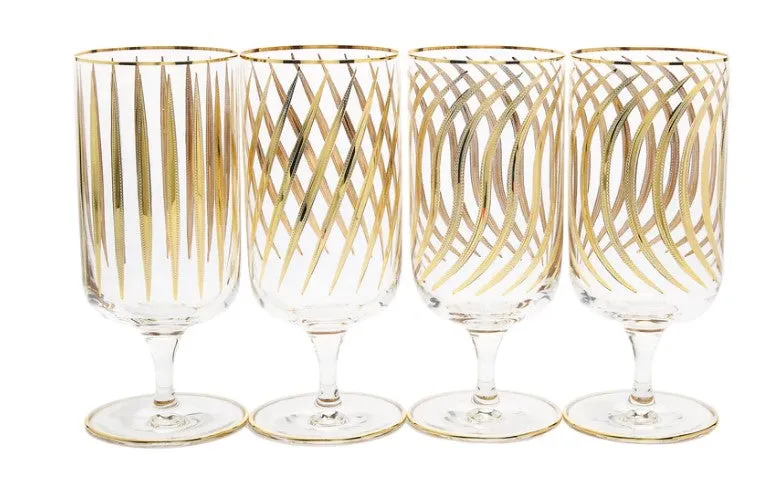 Classic Touch Gold Mix and Match Short Tumblers 24K 4pc