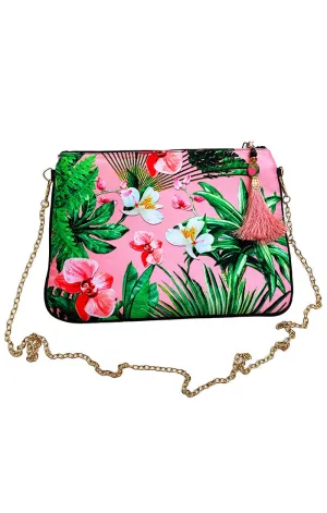 Clutch Bag- Banana Palm Pink