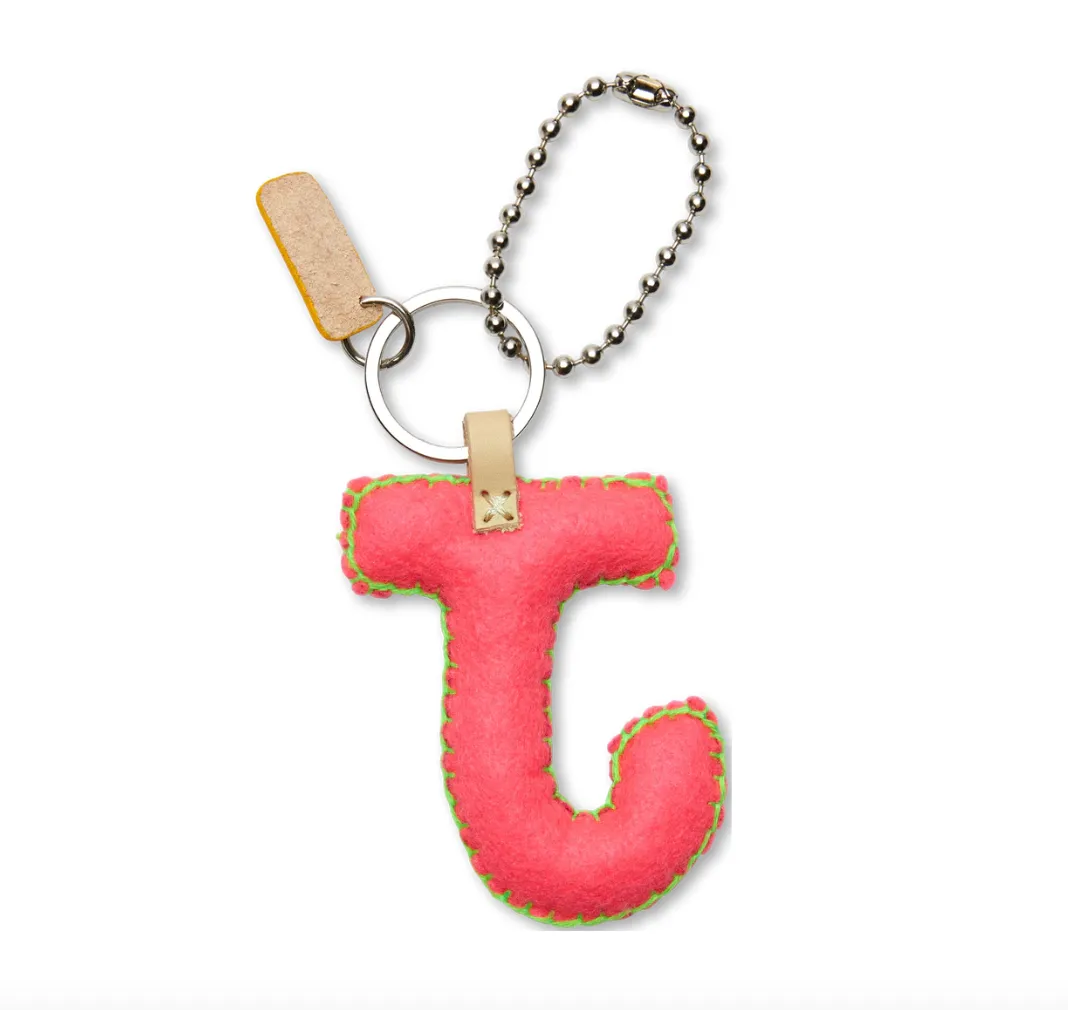 Consuela Pink Felt "J" Charm