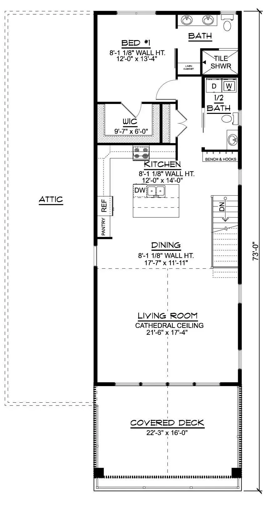 Contemporary Garage Apartment with Spacious Deck and Three-Bay Garage Layout