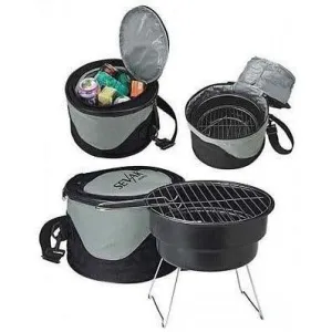 Cooler Bag with Portable Mini BBQ Grill - Black | BBQ-BQ26-515-001