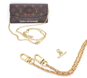 Crossbody Chain Conversion Kit For Wallets (Designer Purse Sarah, Emilie, Chanel Wallets and more)