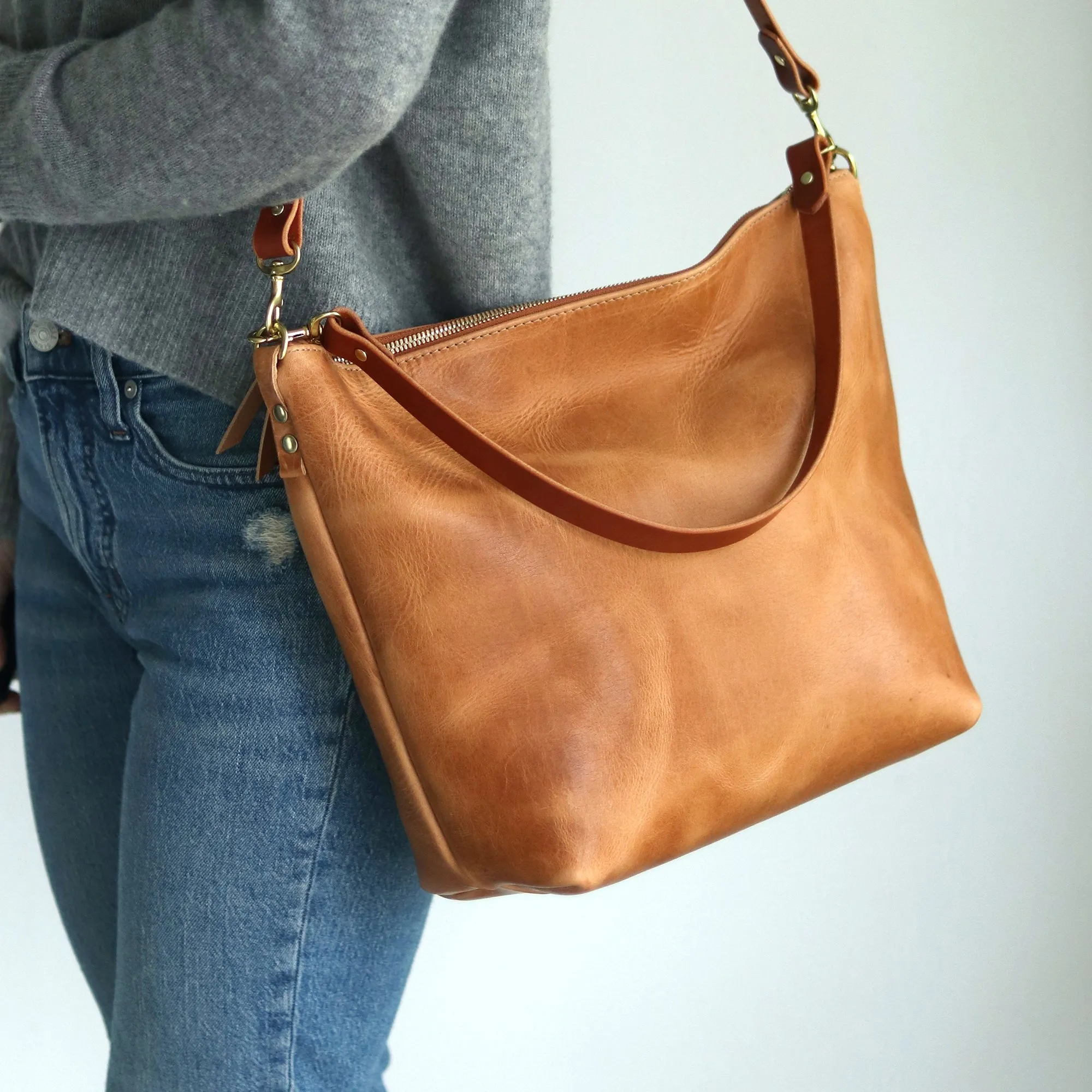 Custom Listing for Chelsia - Large Slouchy Hobo Crossbody - Honey Brown