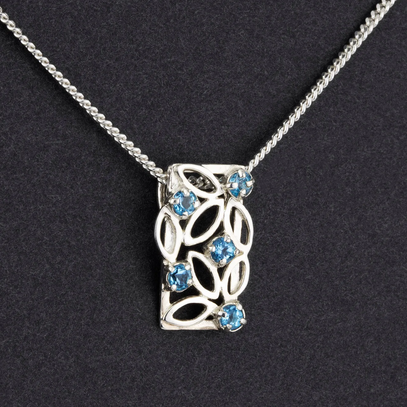 Dainty Sterling Silver and Blue Topaz Necklace