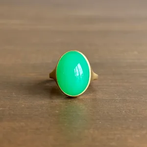 Darker Oval Chrysoprase Cast Ring